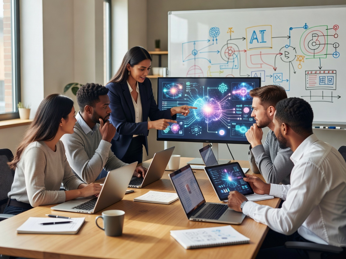 Small Business Strategy Team Implementing AI Tools